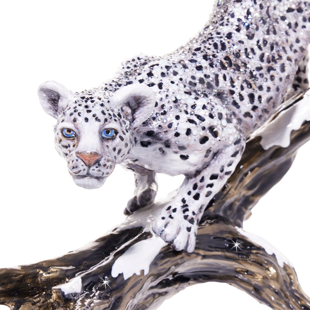 Jay Strongwater Terron Snow Leopard Descending Branch Figurine, alternate view