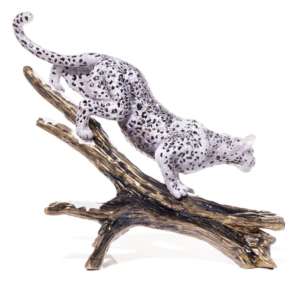 Jay Strongwater Terron Snow Leopard Descending Branch Figurine, alternate view