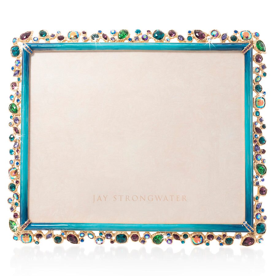 Jay Strongwater Theo Bejeweled 8" X 10" Frame - Peacock, alternate view