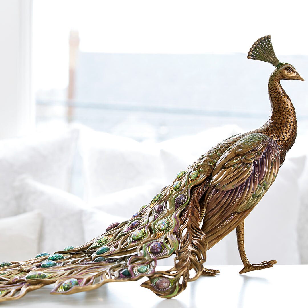 Jay Strongwater Theseus Grand Peacock Figurine, alternate view