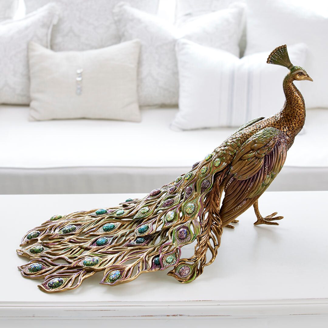 Jay Strongwater Theseus Grand Peacock Figurine, alternate view
