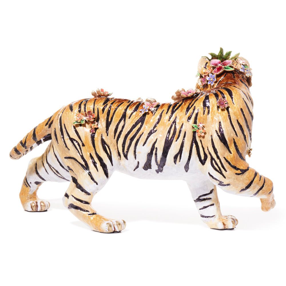 Jay Strongwater Tiger with Flower Crown Figurine, alternate view