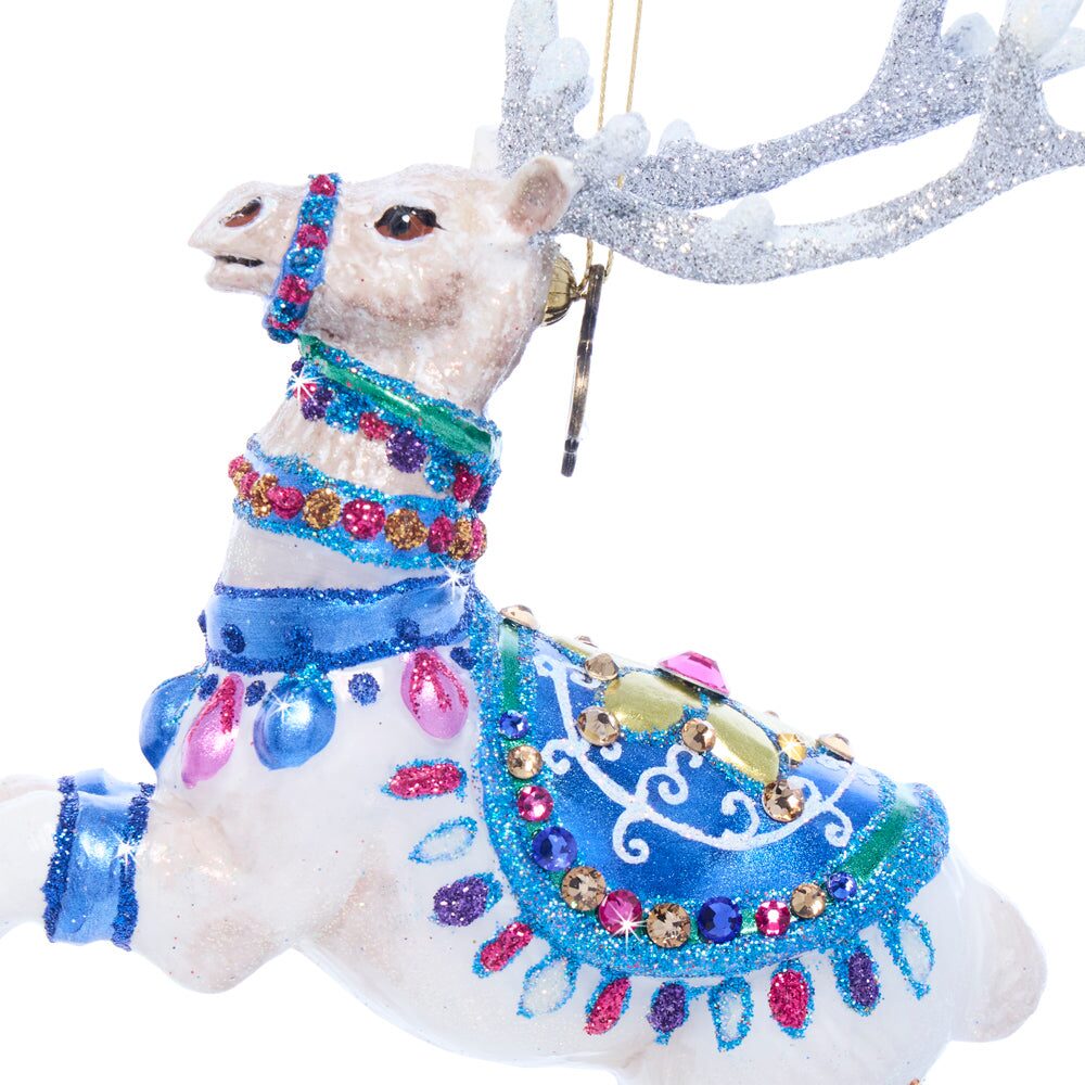Jay Strongwater Vixen Glass Ornament, detail view