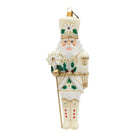 Jay Strongwater White and Gold Poinsettia Nutcracker Ornament