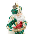 Jay Strongwater White and Gold Poinsettia Santa Ornament, alternate view