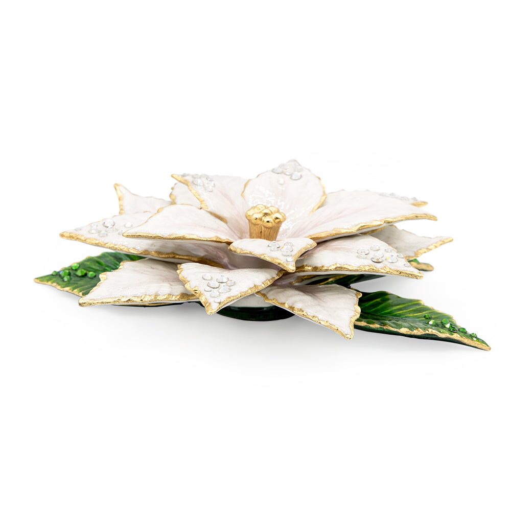 Jay Strongwater White Poinsettia Objet Figurine, alternate view
