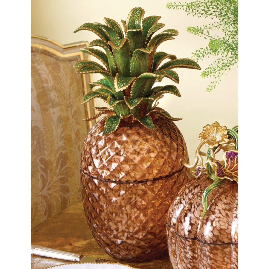 Jay Strongwater Winston Pineapple Jeweled Glass Jar, alternate view