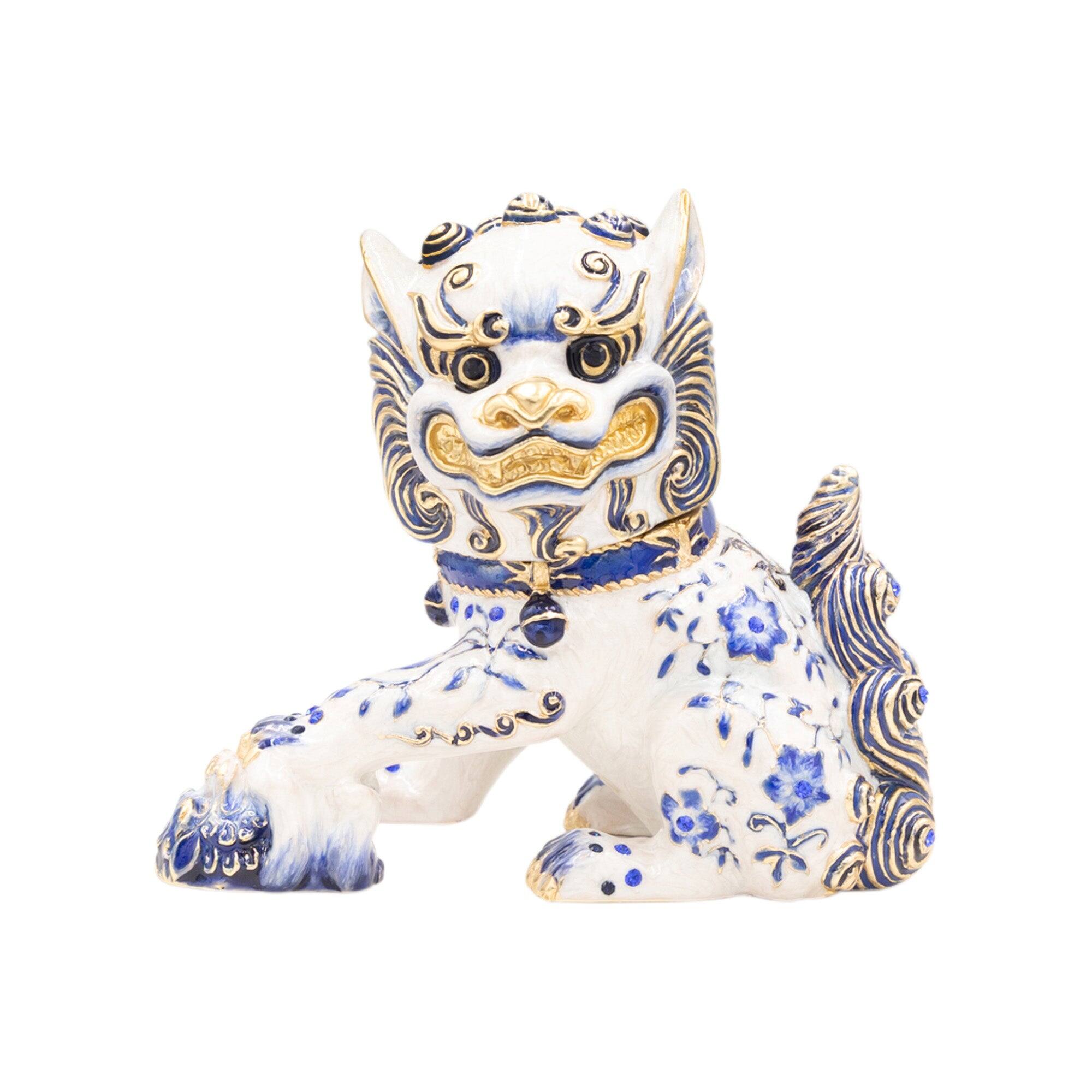Jay Strongwater Yin Foo Dog Chinoiserie Box