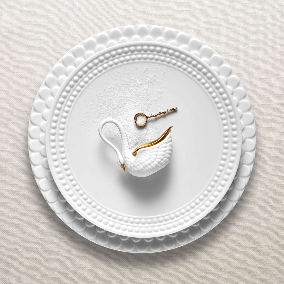L'Objet Aegean Dinner Plate – White, alternate view