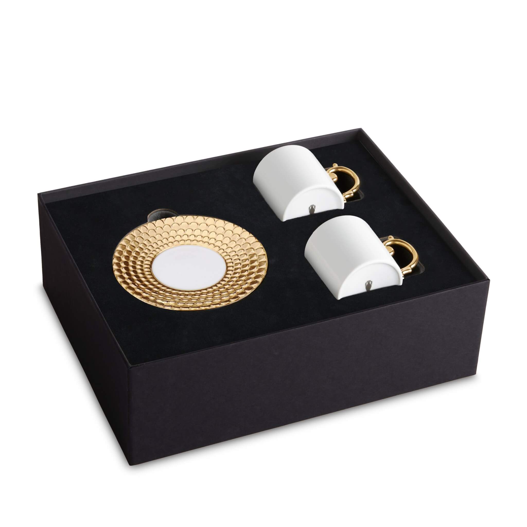 L'Objet Aegean Espresso Cup & Saucer Set of 2 — Gold