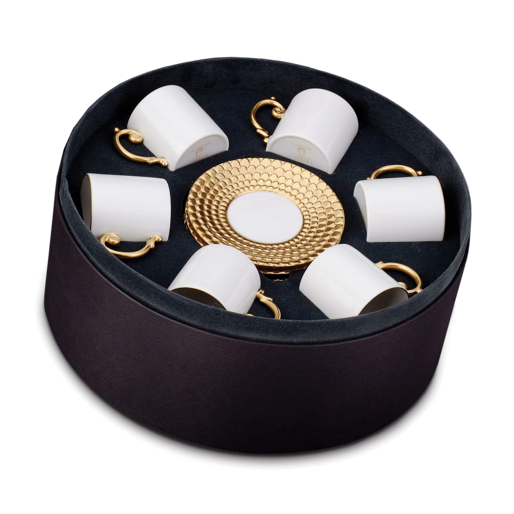 L'Objet Aegean Espresso Cup Saucer Set of 6 — Gold