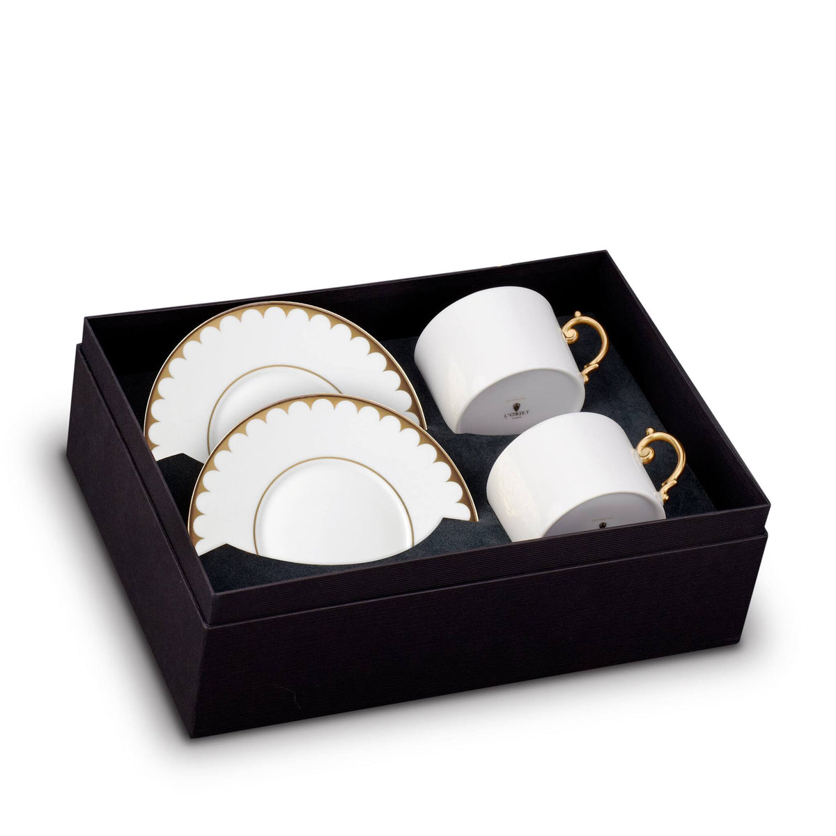 L'Objet Aegean Filet Gold Teacup & Saucer - Gold (Set of 2), alternate view