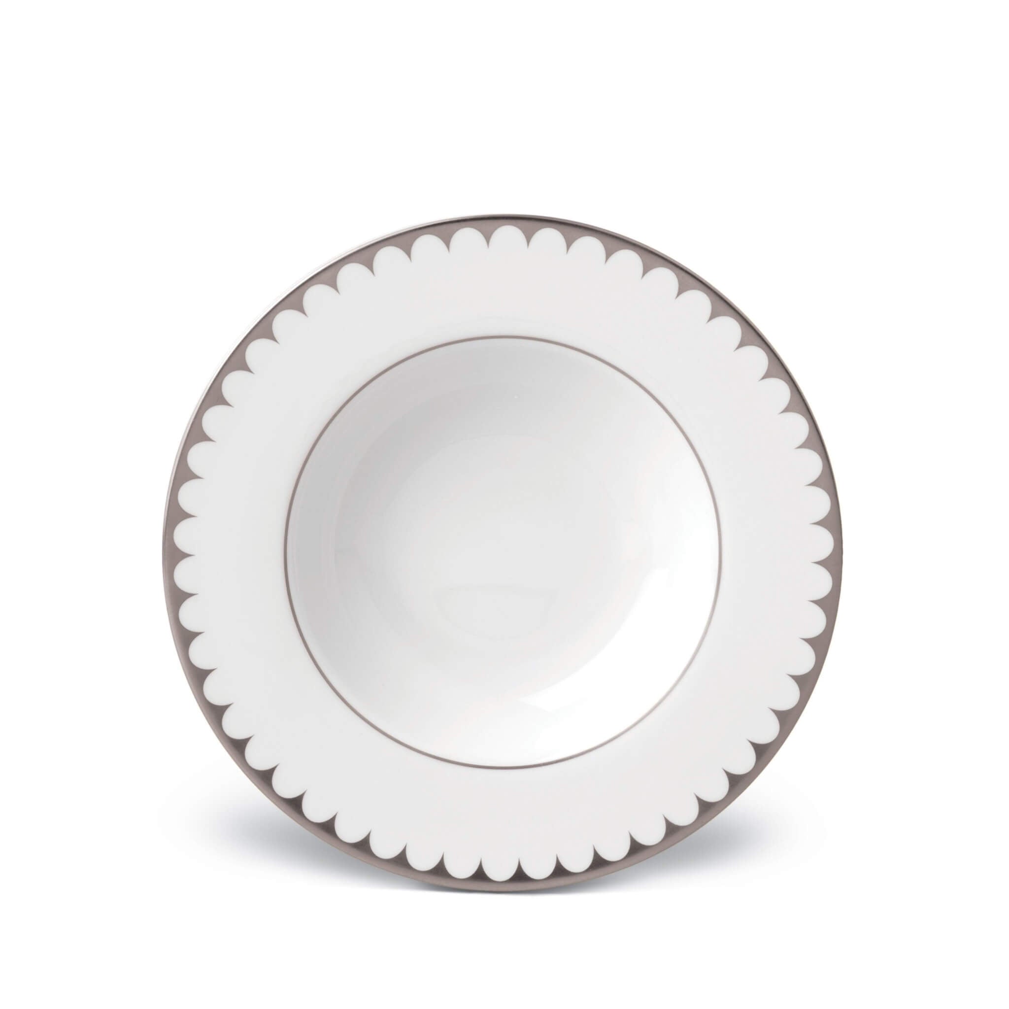 L'Objet Aegean Filet Soup Plate Soup Plates & Rimmed Soup Bowl — Platinum