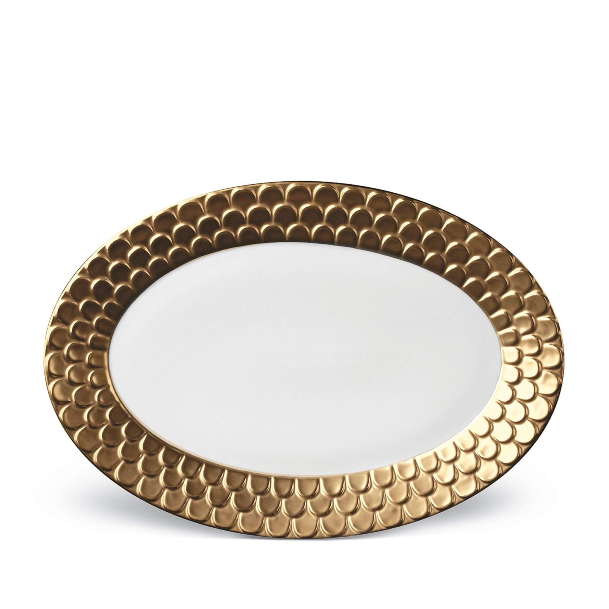 L'Objet Aegean Oval Platter Charger & Service Plate — Gold