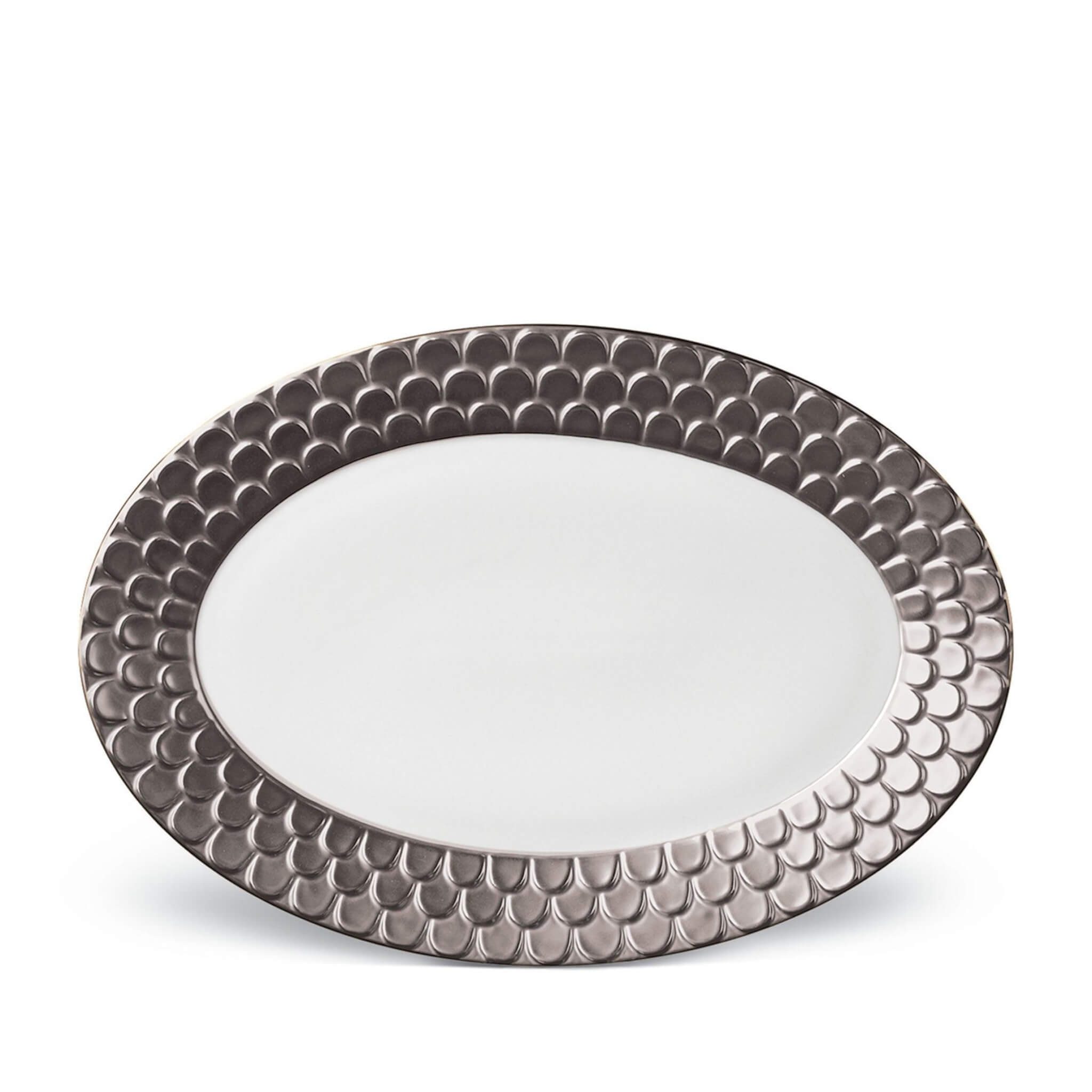 L'Objet Aegean Oval Platter Charger & Service Plate — Platinum