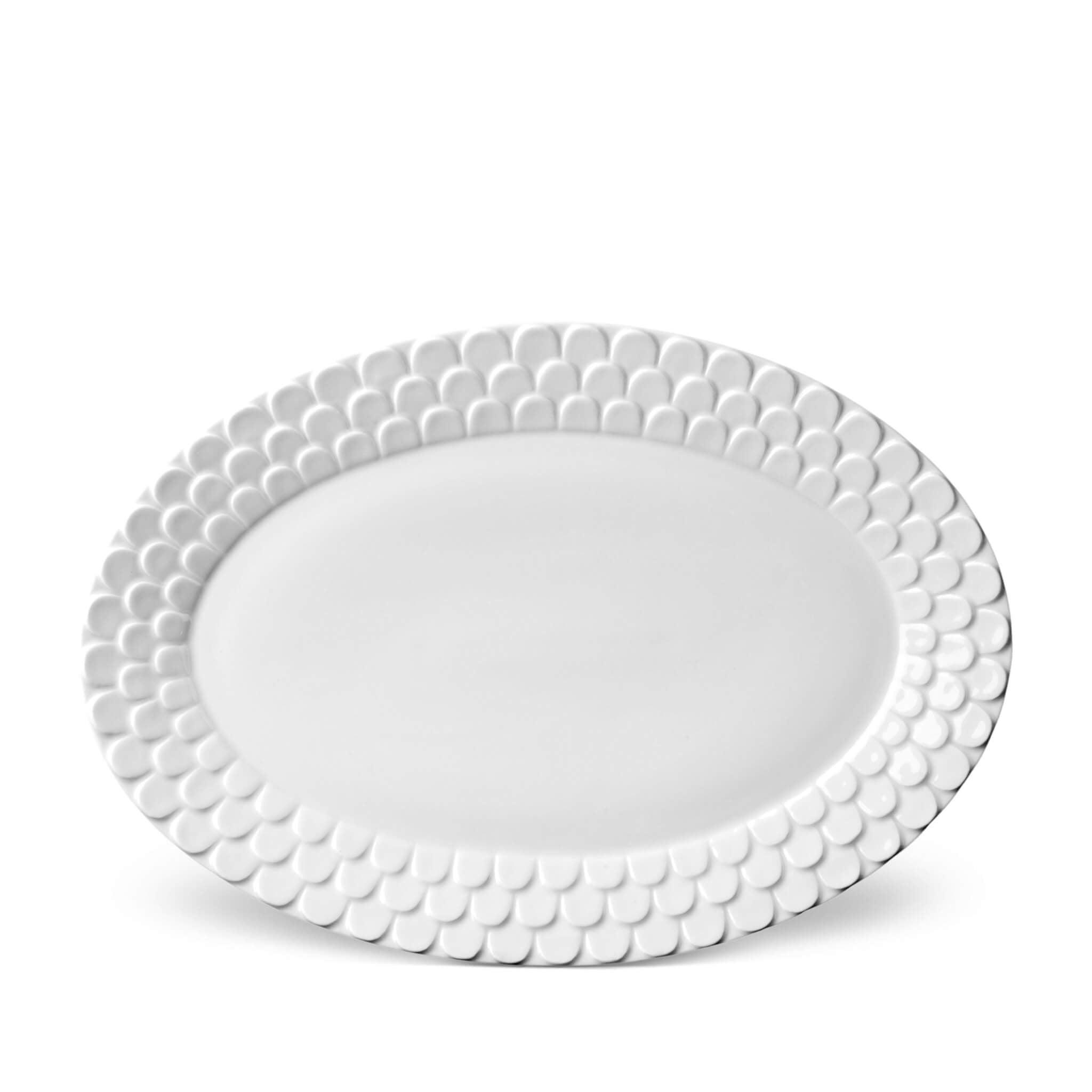 L'Objet Aegean Oval Platter Charger & Service Plate — White