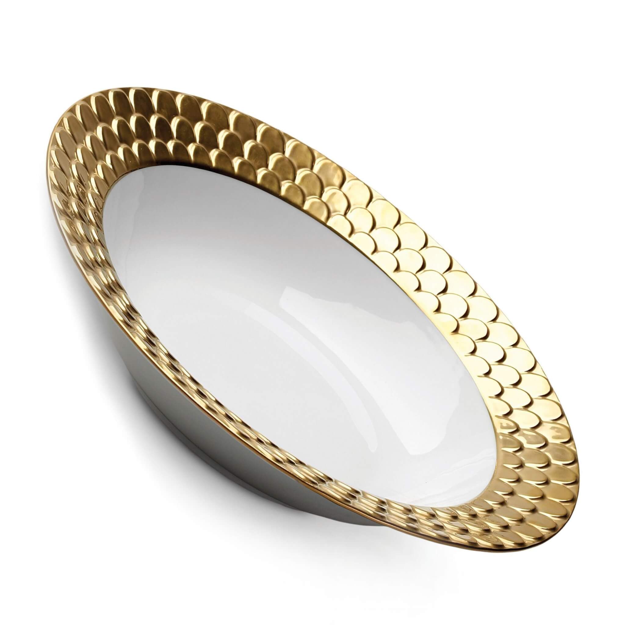 L'Objet Aegean Rimmed Serving Bowl — Gold