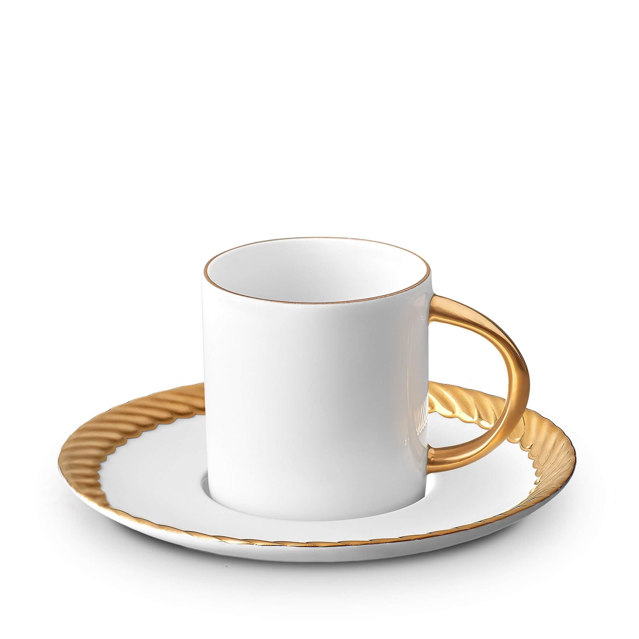 L'Objet Corde Espresso Cup Saucer — Gold