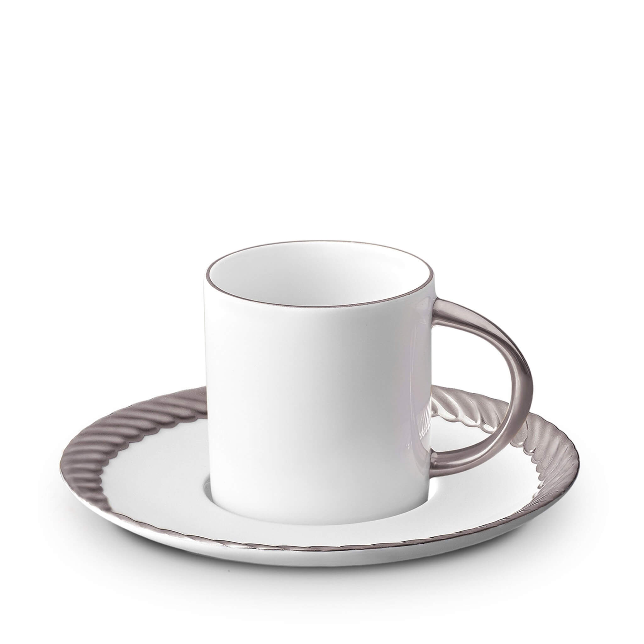 L'Objet Corde Espresso Cup Saucer — Platinum