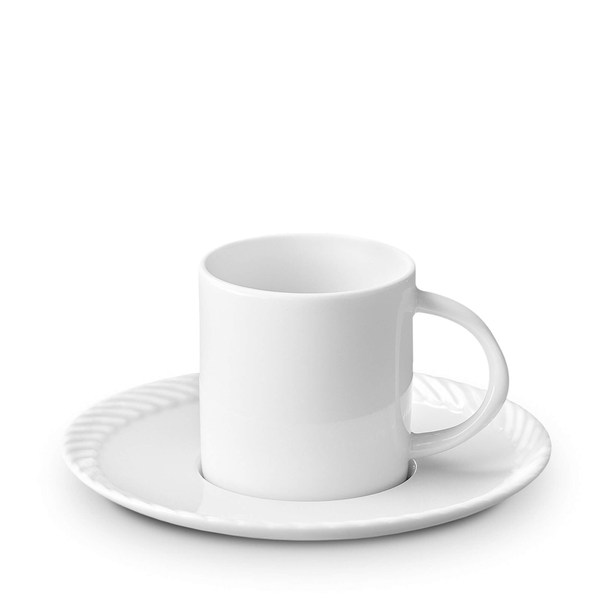 L'Objet Corde Espresso Cup Saucer — White