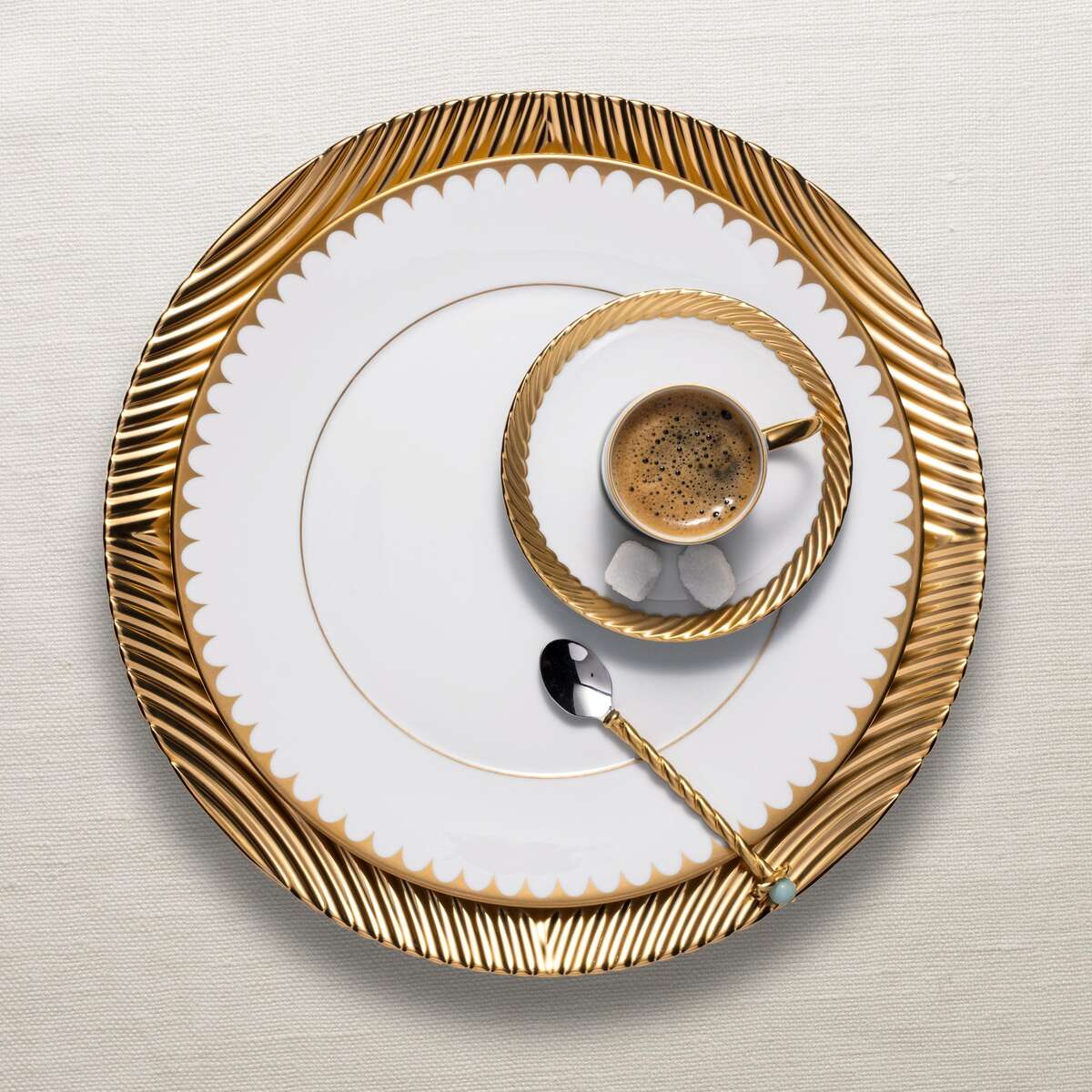 L'Objet Corde Gold Espresso + Saucer (Set of 2) Demitasse Cup, alternate view