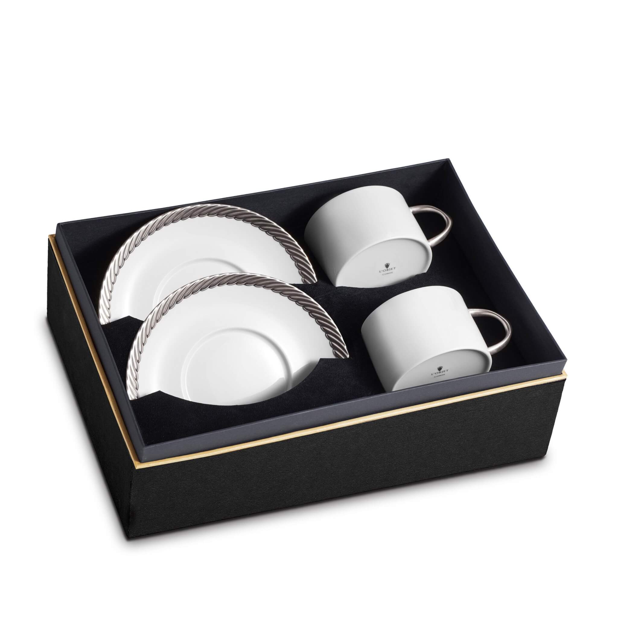 L'Objet Corde Tea Cup Saucer Set of 2 Teacup — Original