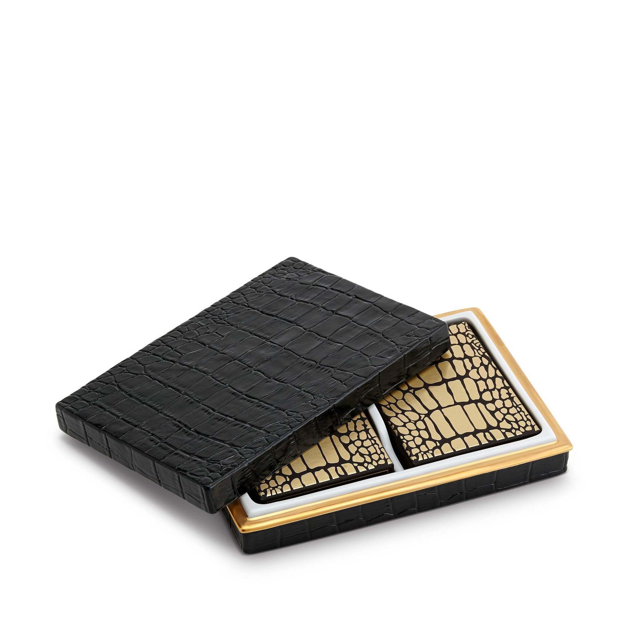 L'Objet Crocodile Box with Playing Cards (2 Decks) Board & Table Game