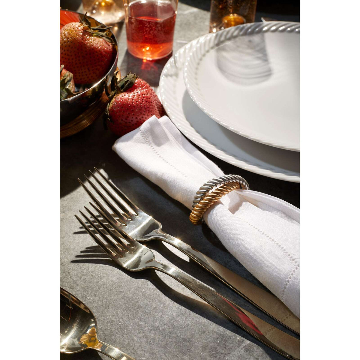 L'Objet Deco Twist Napkin Jewels Set of 4 Napkin Ring, alternate view