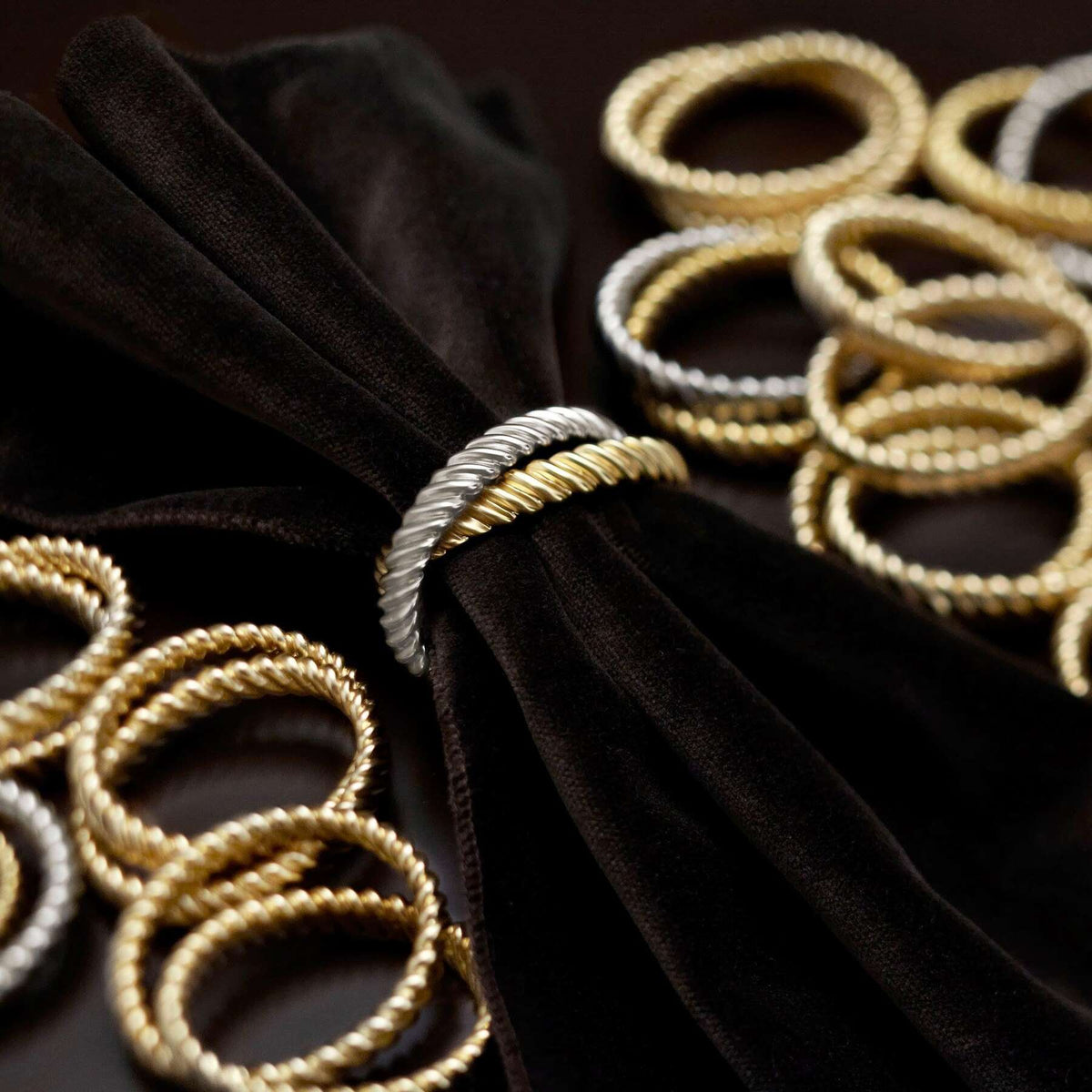 L'Objet Deco Twist Napkin Jewels Set of 4 Napkin Ring, alternate view