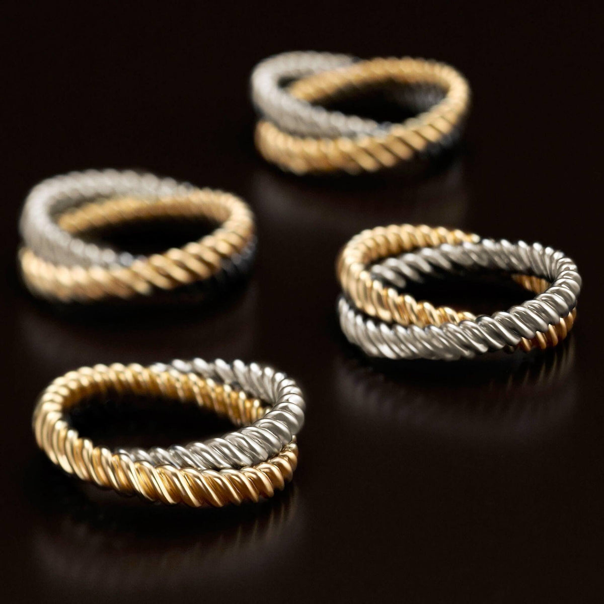 L'Objet Deco Twist Napkin Jewels Set of 4 Napkin Ring, alternate view