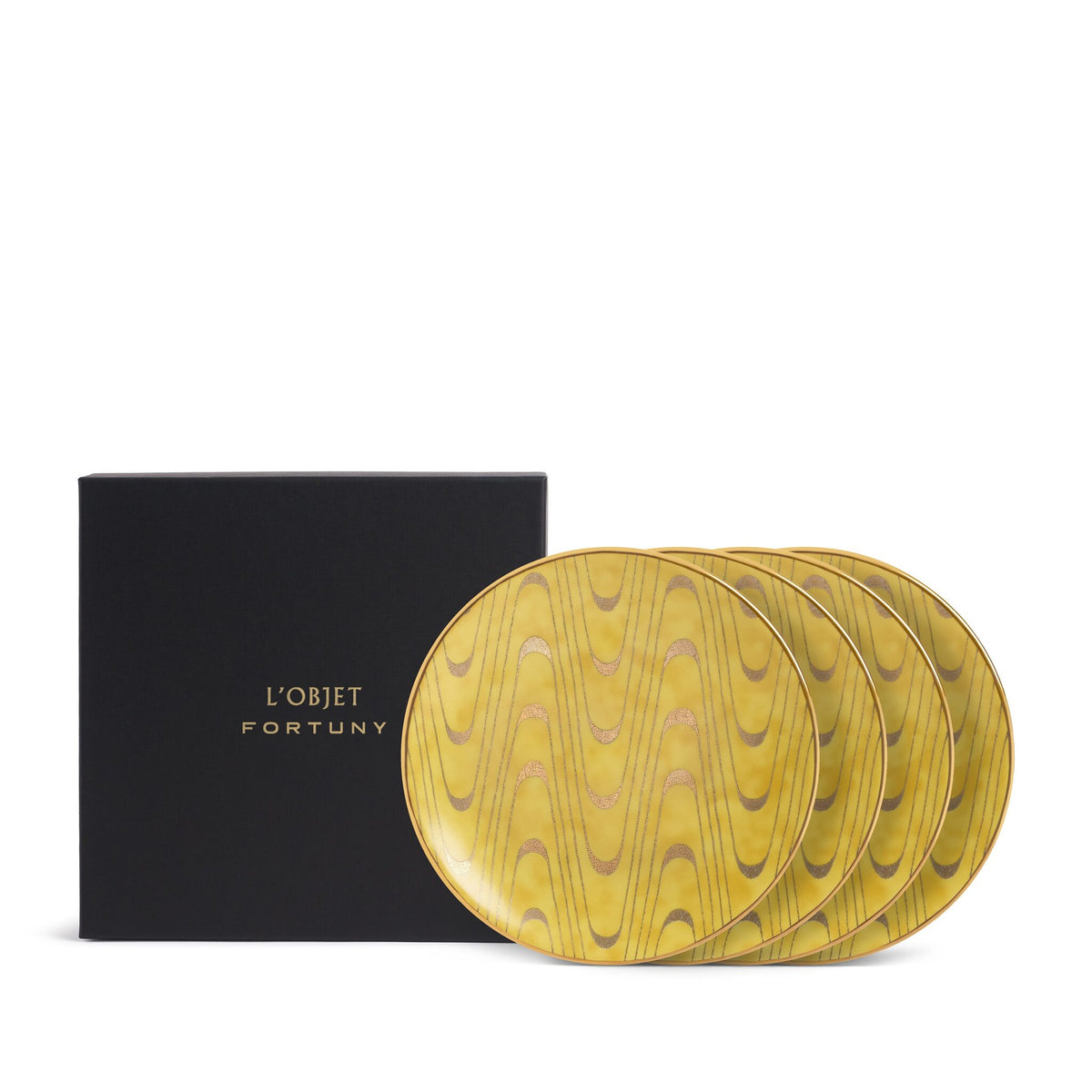L'Objet Fortuny Apollo Yellow Canape Plates (Set of 4), alternate view