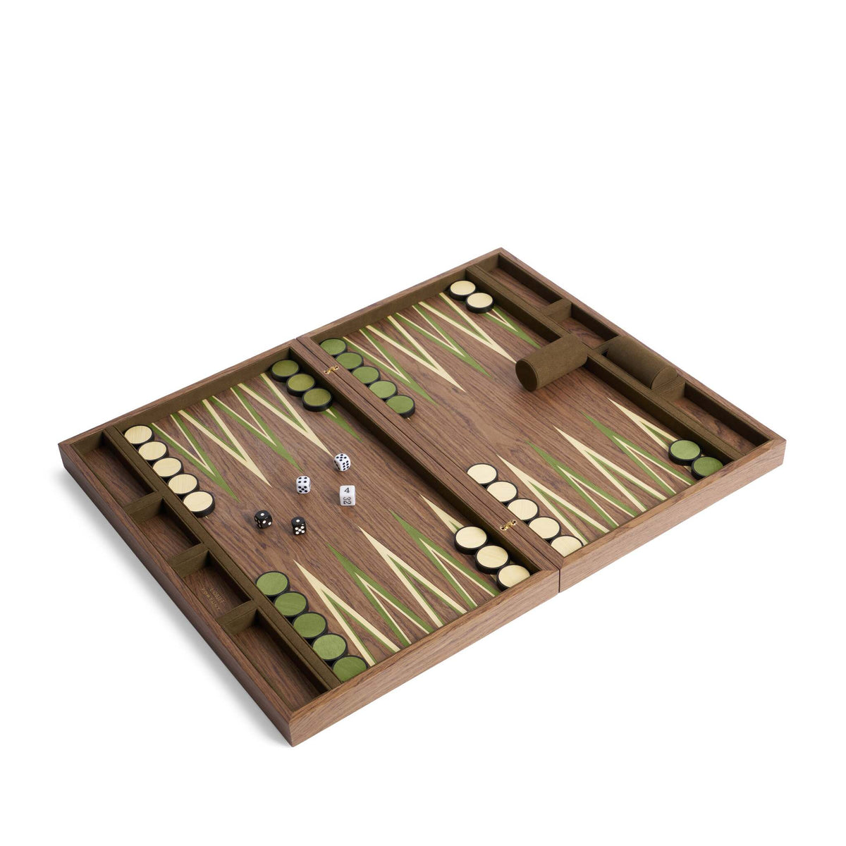 L'Objet Fortuny Backgammon - Camo Isole/Military Green Board & Table Game, alternate view