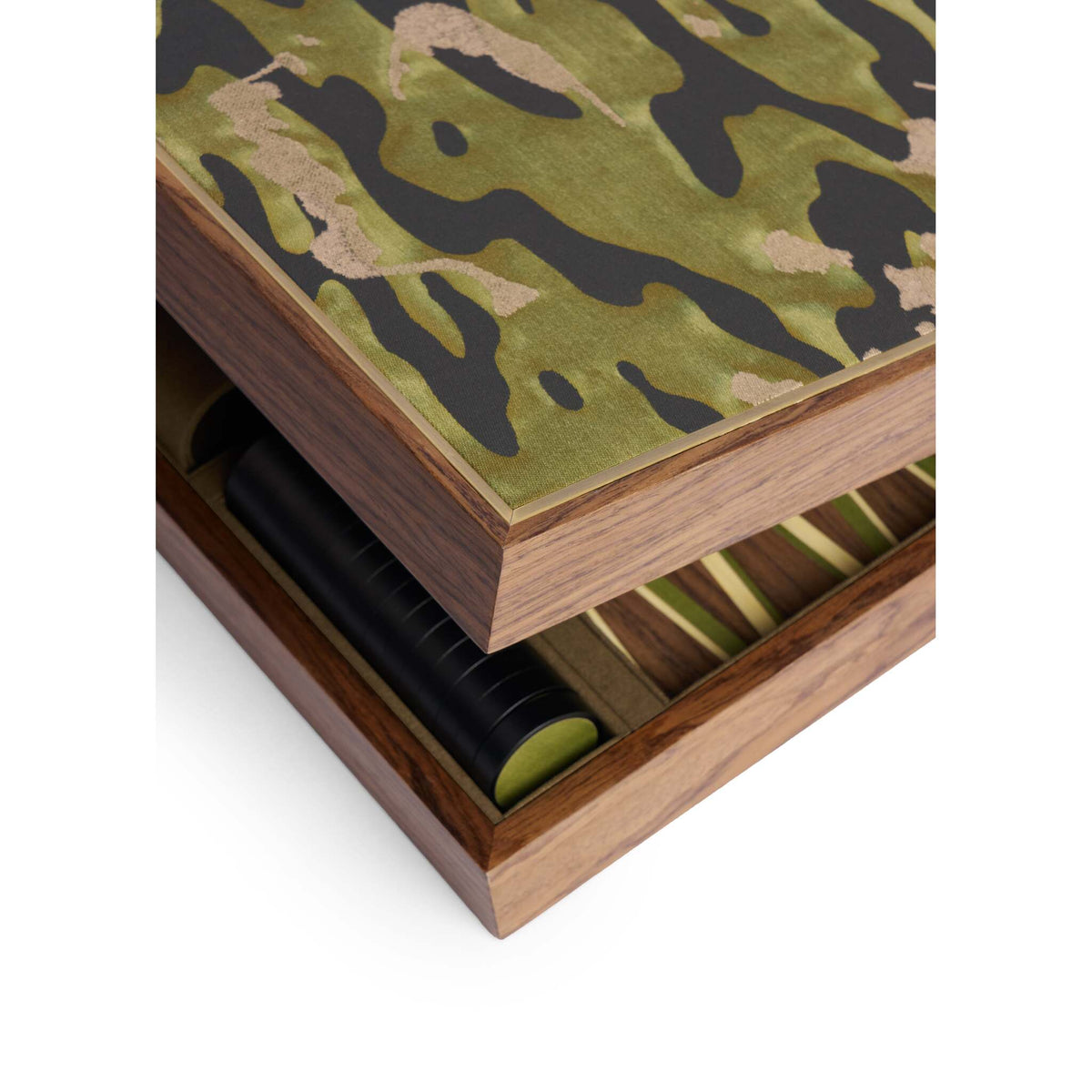 L'Objet Fortuny Backgammon - Camo Isole/Military Green Board & Table Game, alternate view