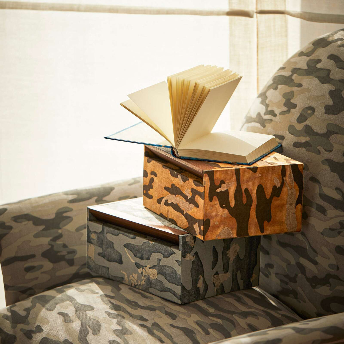 L'Objet Fortuny Box - Camo Isole Faded Blue, alternate view