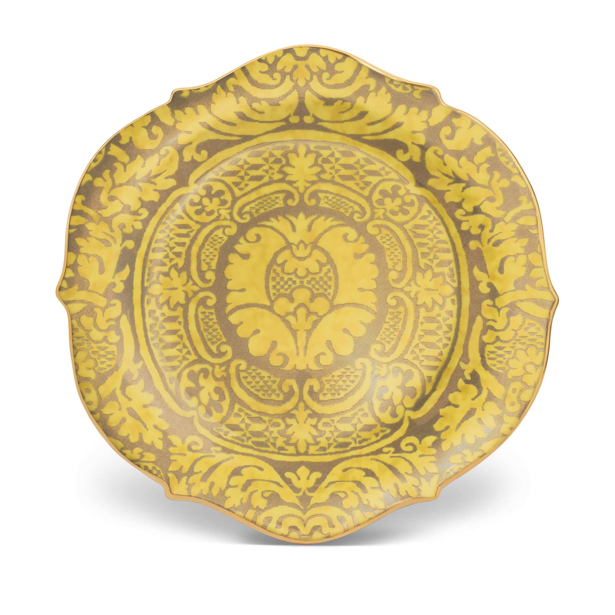 L'Objet Fortuny Orsini Yellow Round Platter - Large Charger & Service Plate