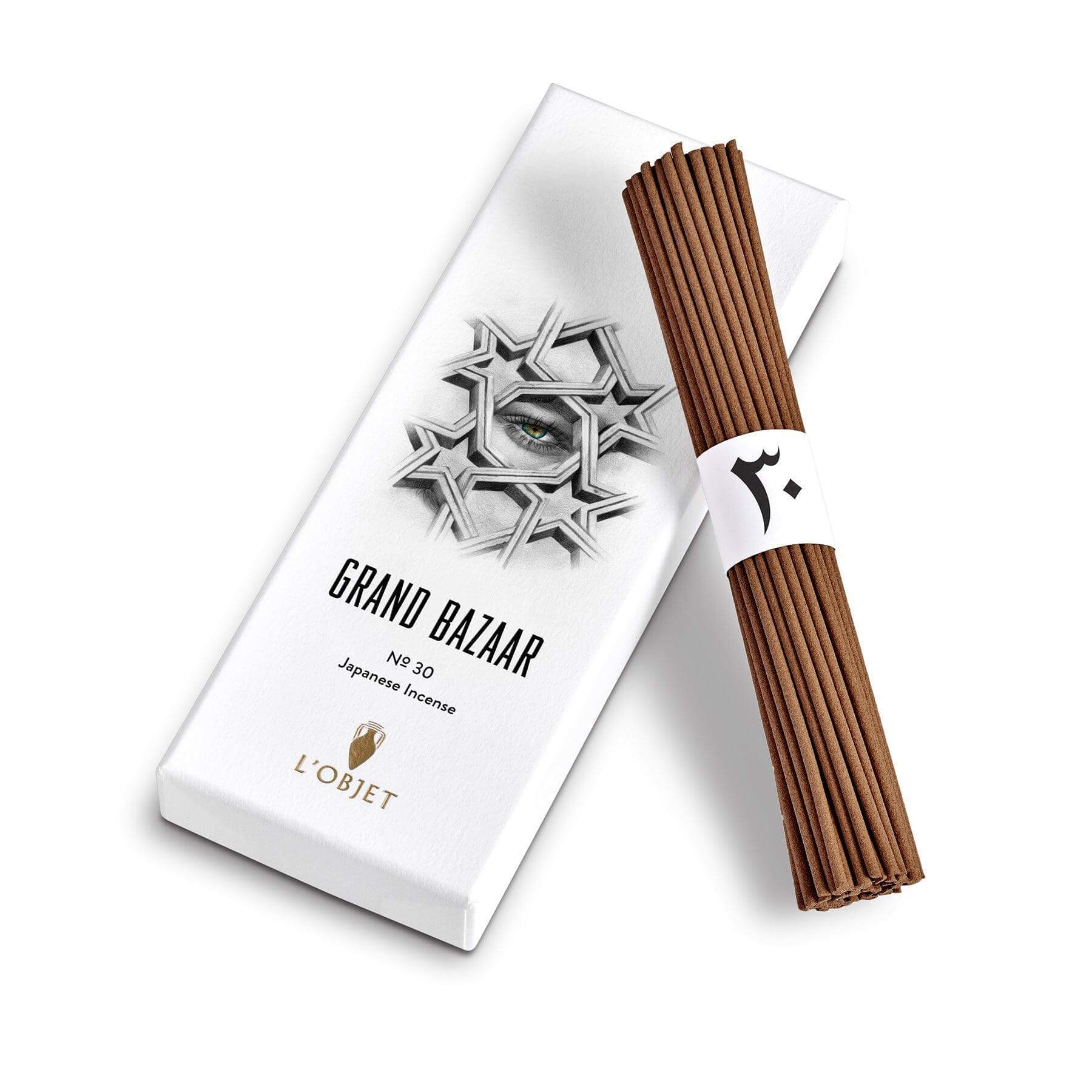 L'Objet Grand Bazaar No. 30 Incense (60 Sticks + Square Holder)
