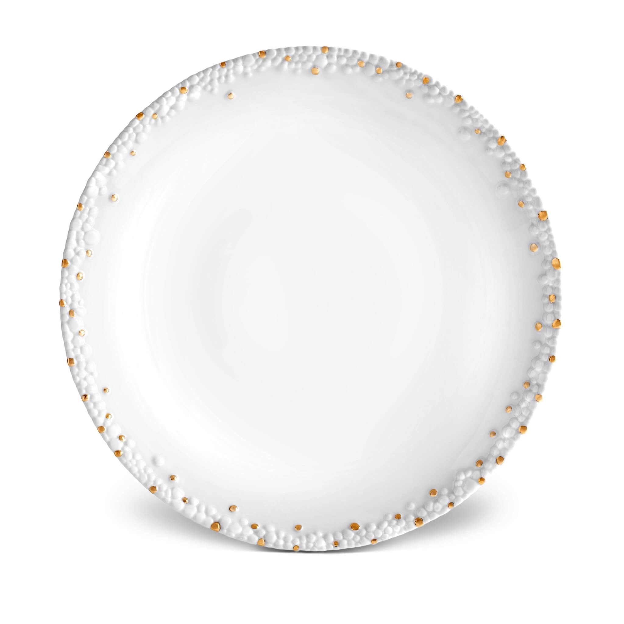 L'Objet Haas Mojave Charger White Charger & Service Plate — Gold