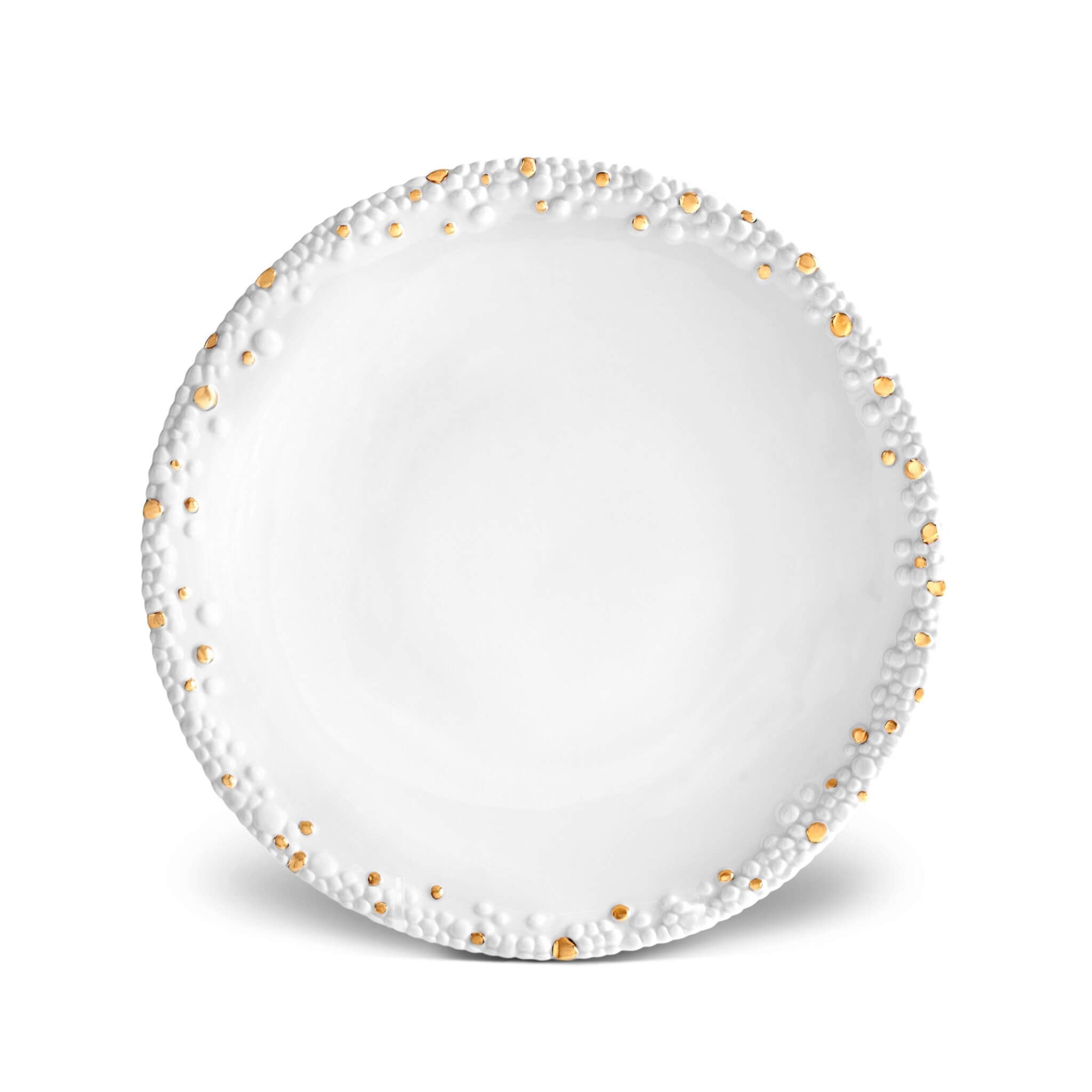 L'Objet Haas Mojave Dinner Plate White — Gold