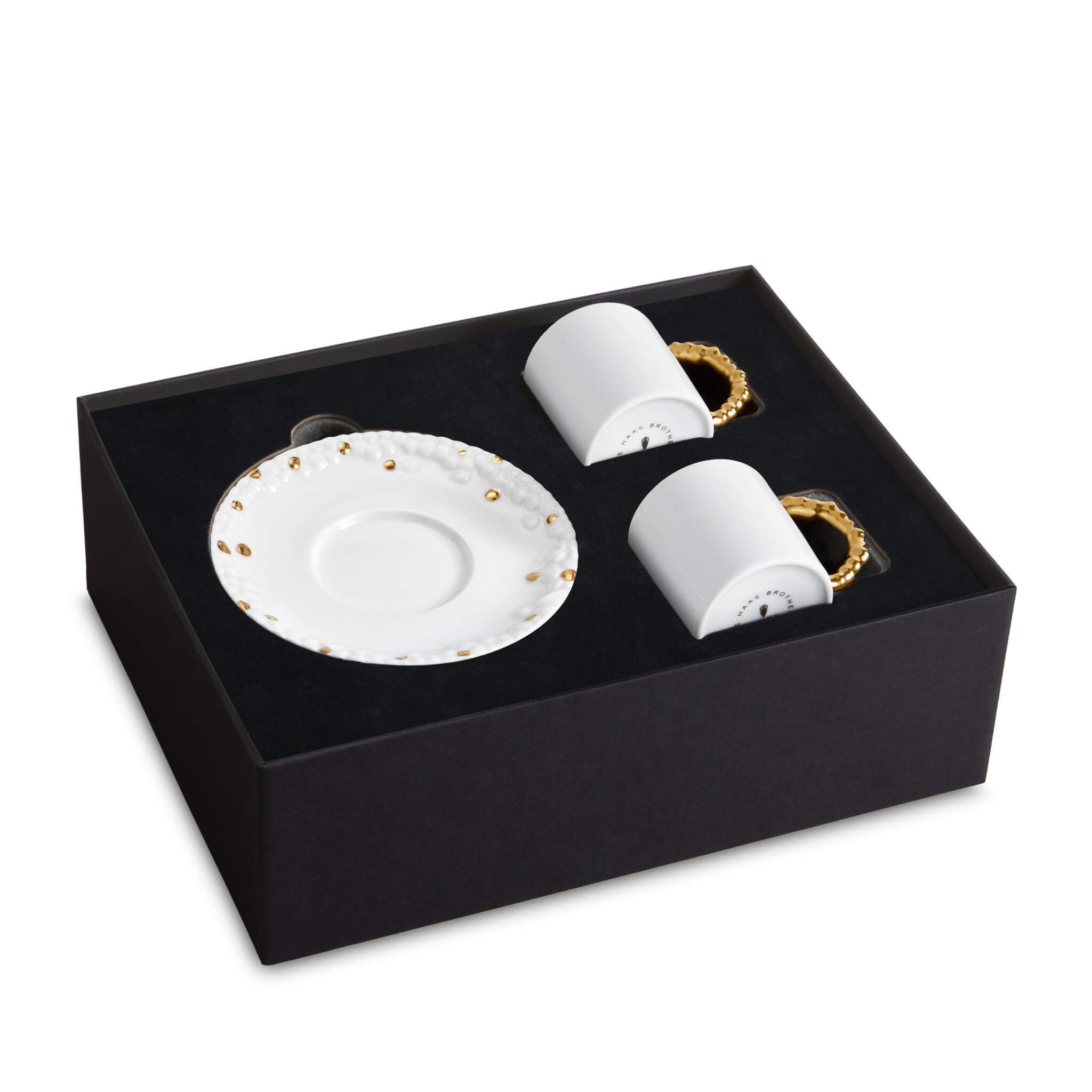L'Objet Haas Mojave Gold Espresso Cup+Saucer [Set of 2]