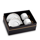 L'Objet Haas Mojave Tea Cup + Saucer (Set of 2) - White + Gold Teacup