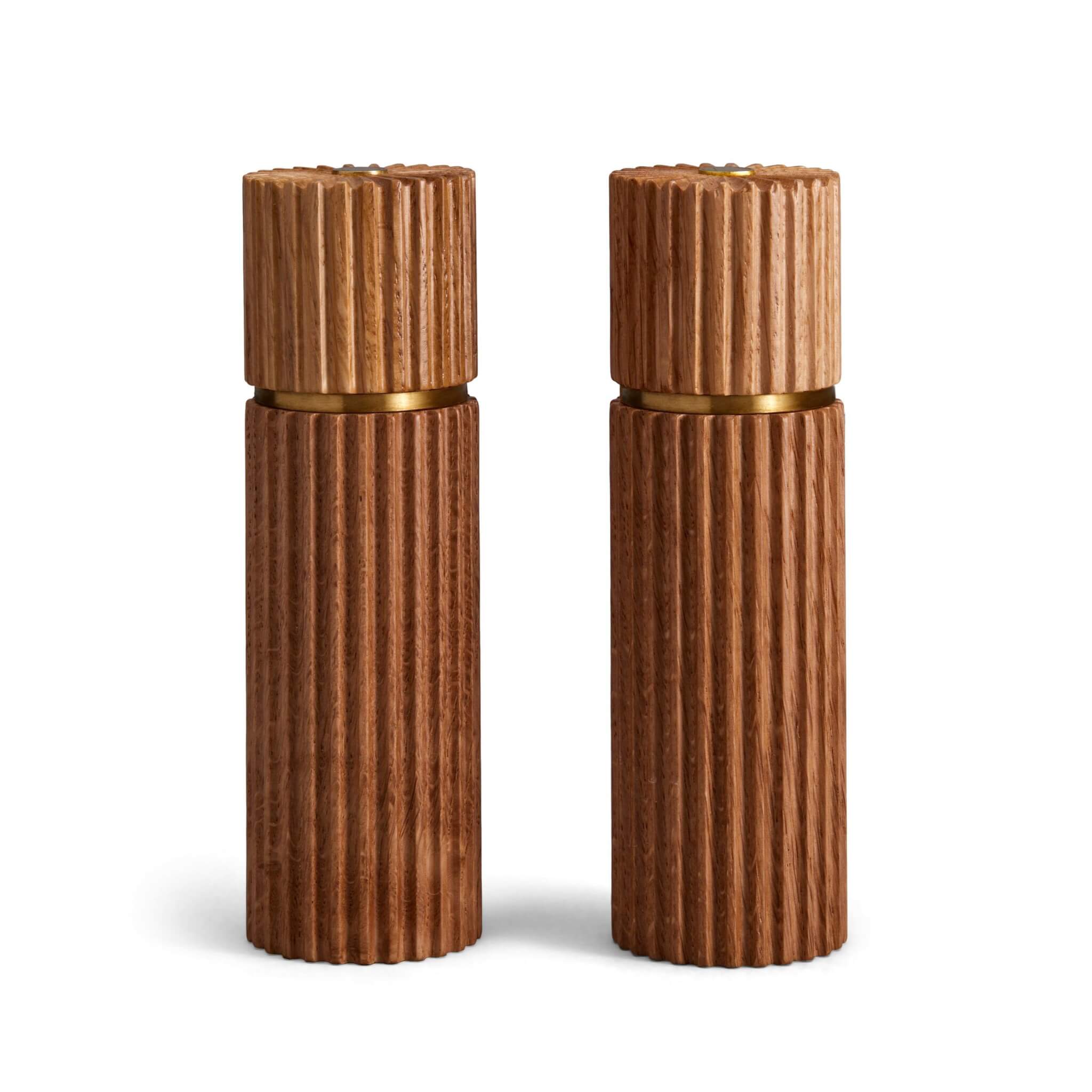 L'Objet Ionic Salt + Pepper Mills - Natural Oak (Set of 2)