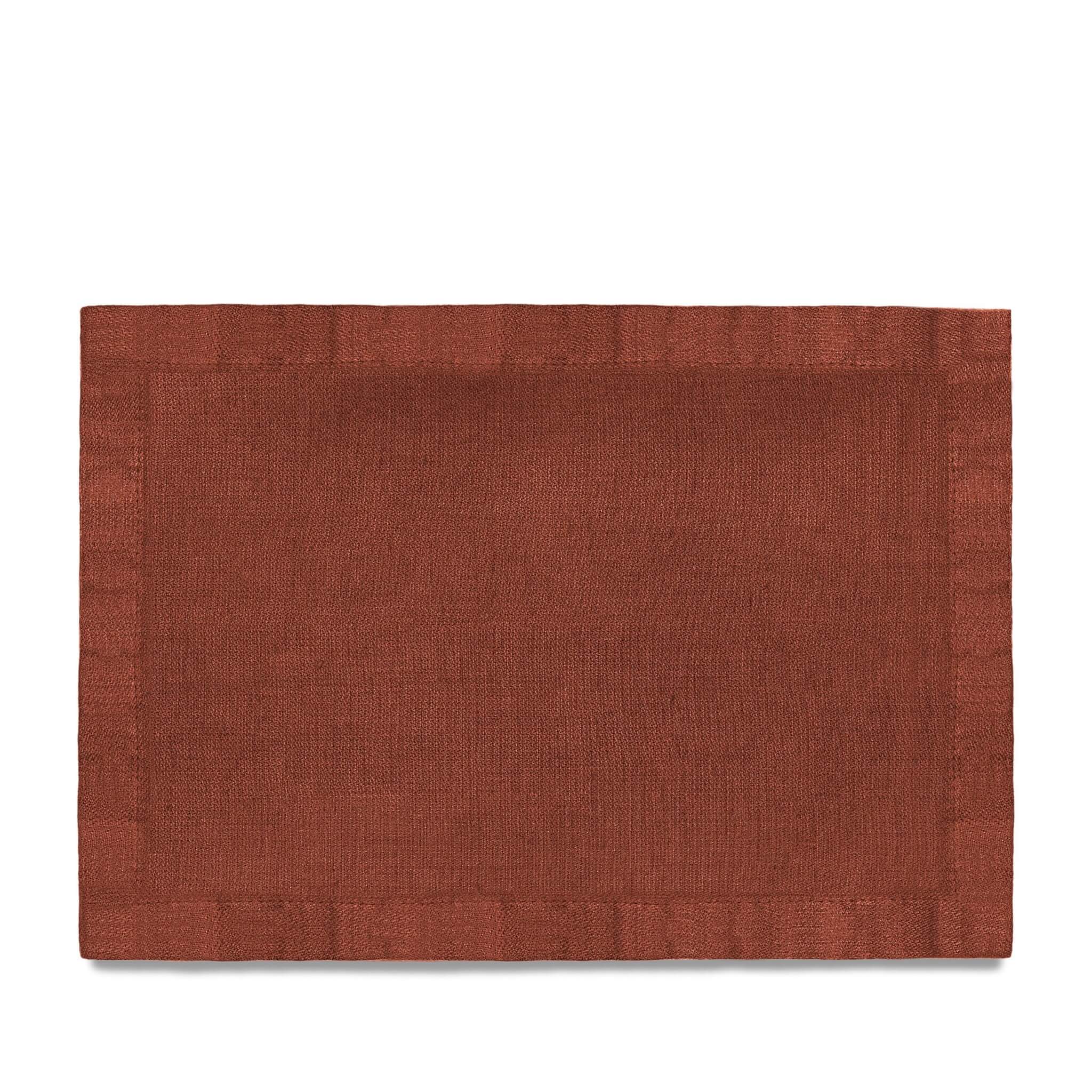 L'Objet Linen Sateen Placemats - Brick (Set of 4)
