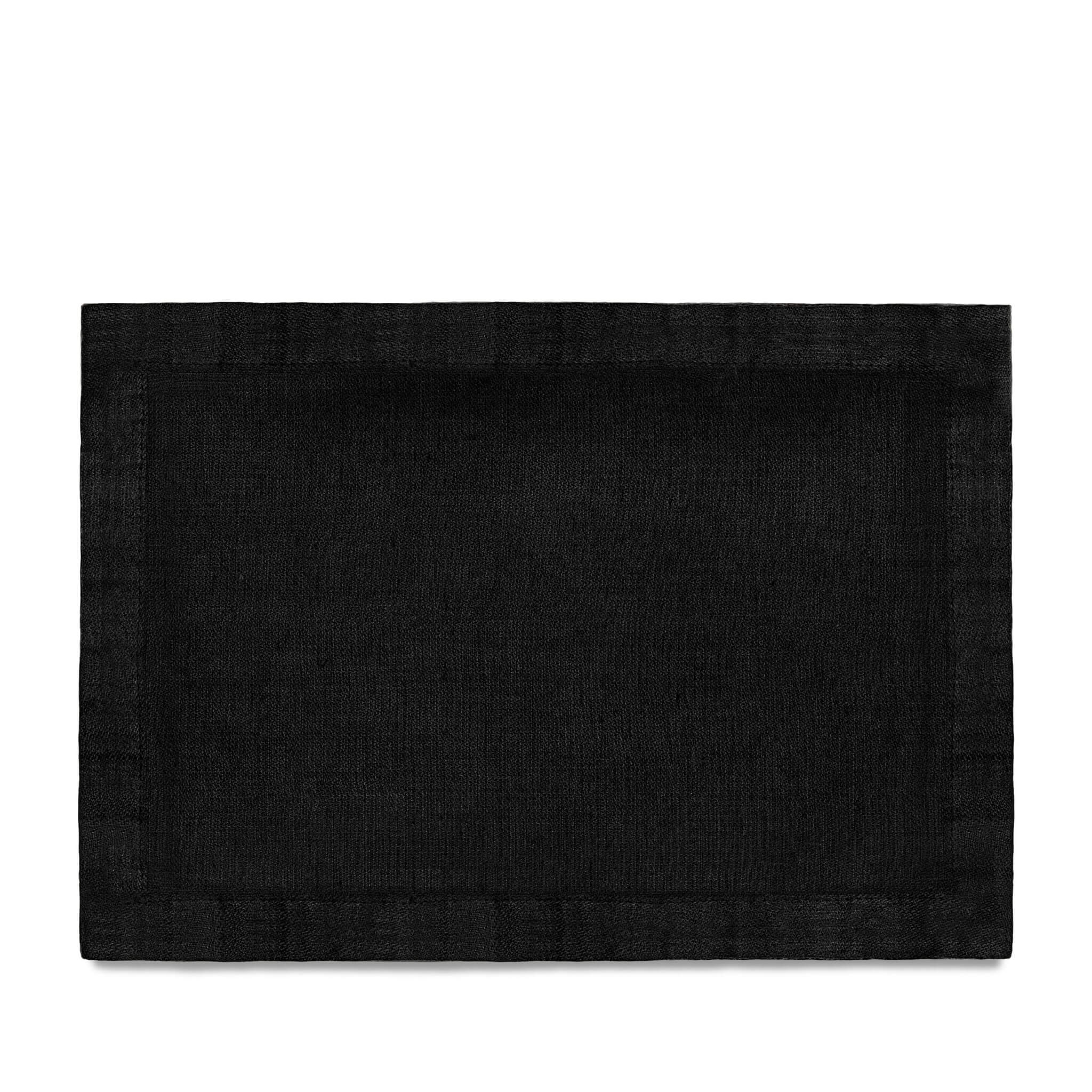 L'Objet Linen Sateen Placemats Set of 4 — Black