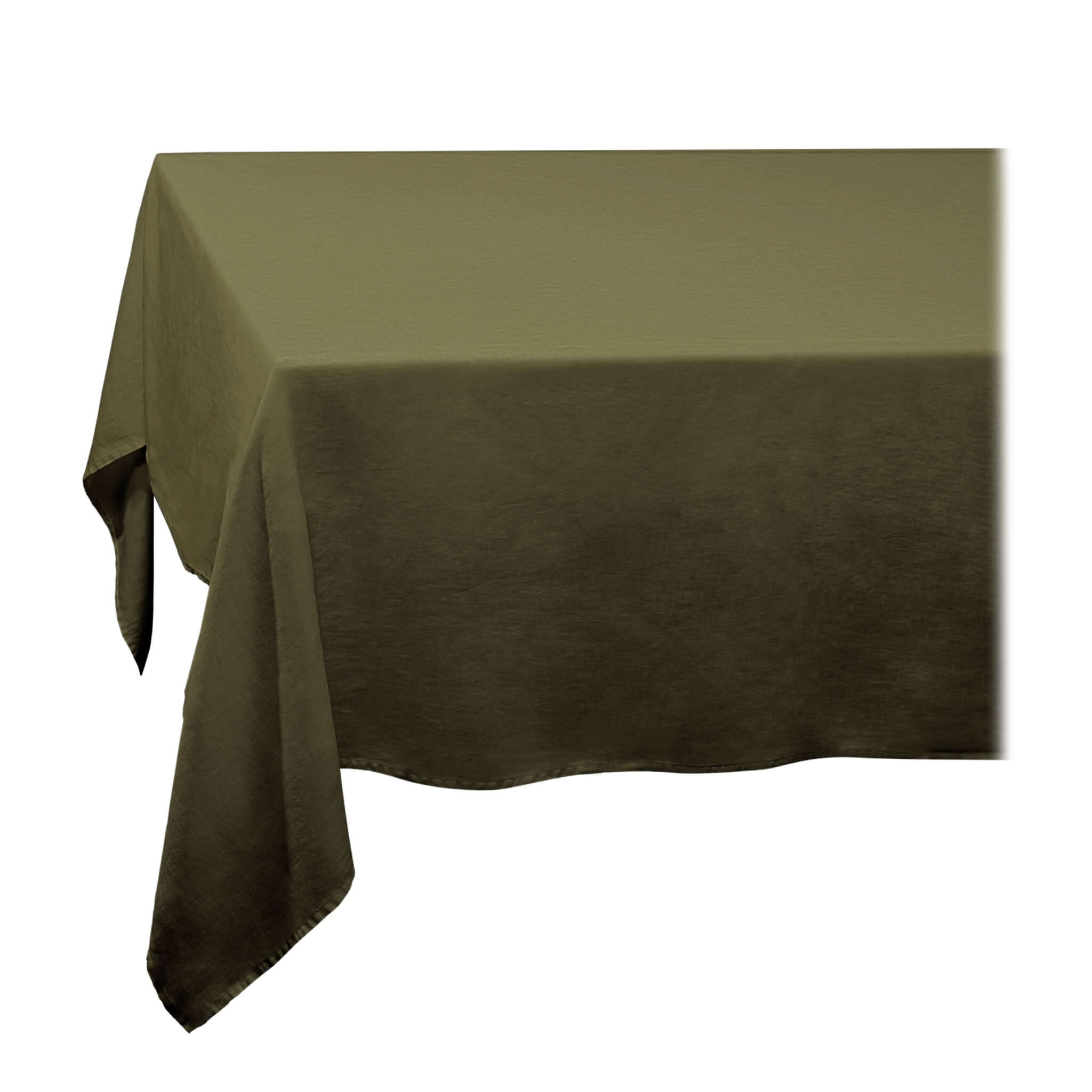 L'Objet Linen Sateen Tablecloth - Olive — Large