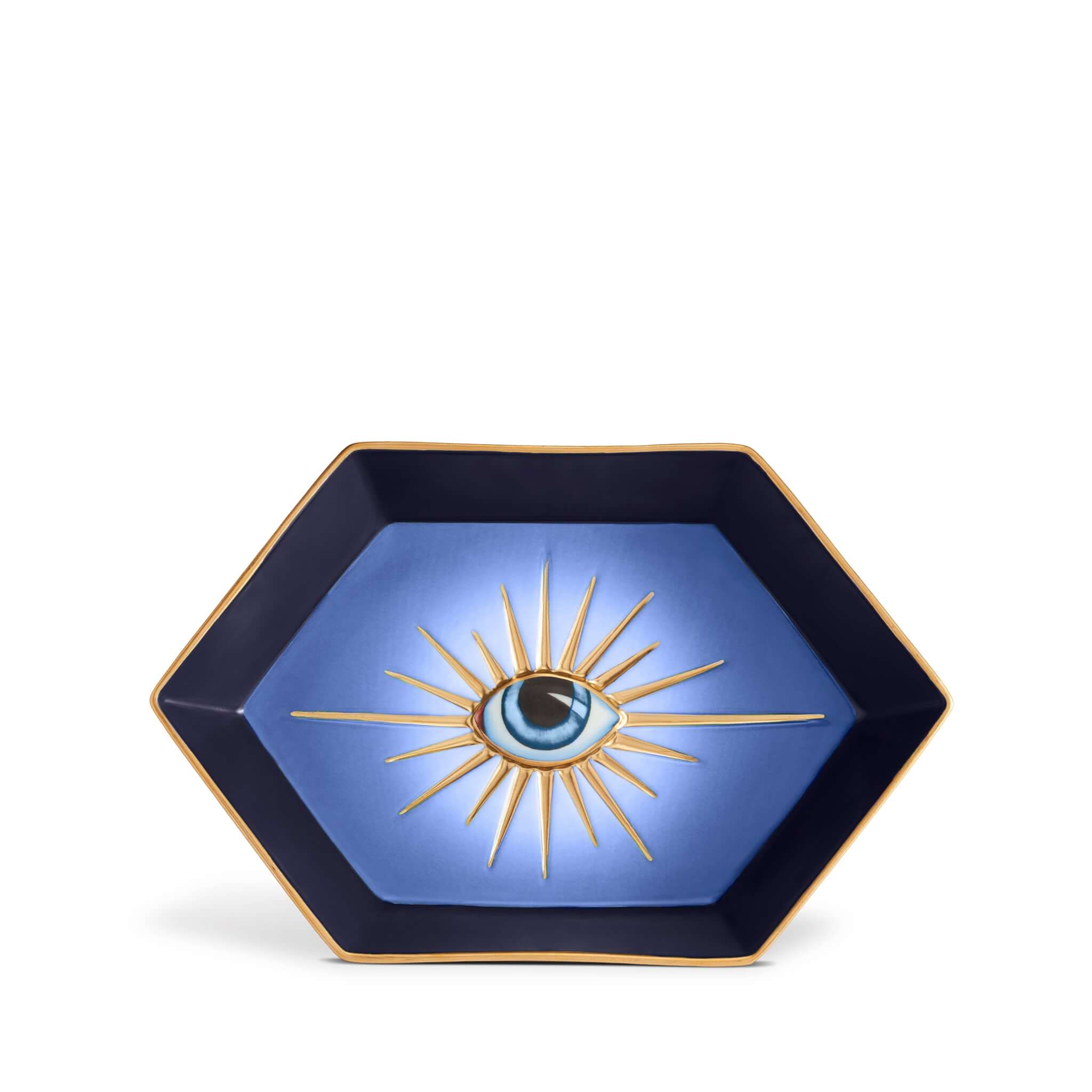 L'Objet Lito Blue Decorative Tray — Hexagon Tray