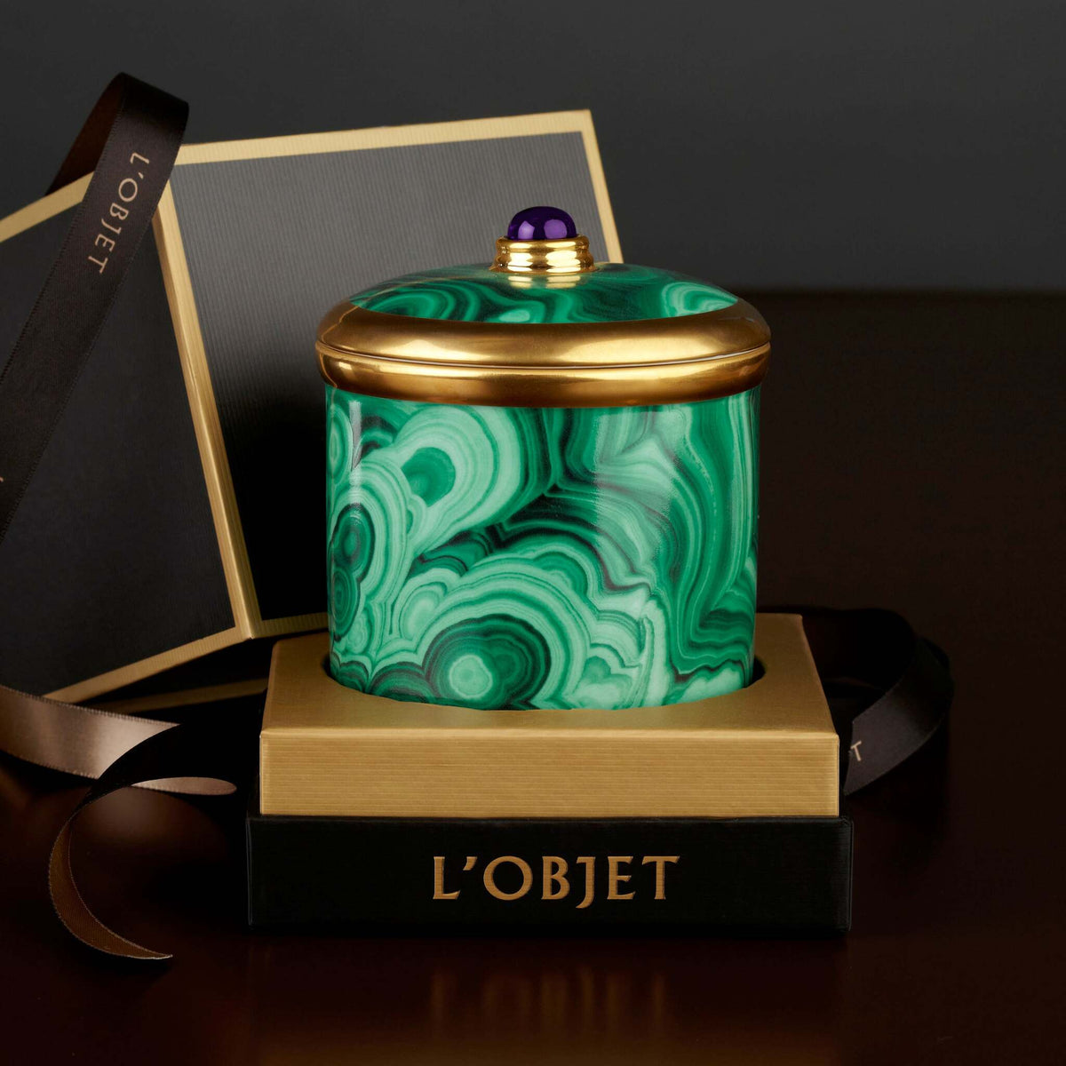 L'Objet Malachite Candle, alternate view