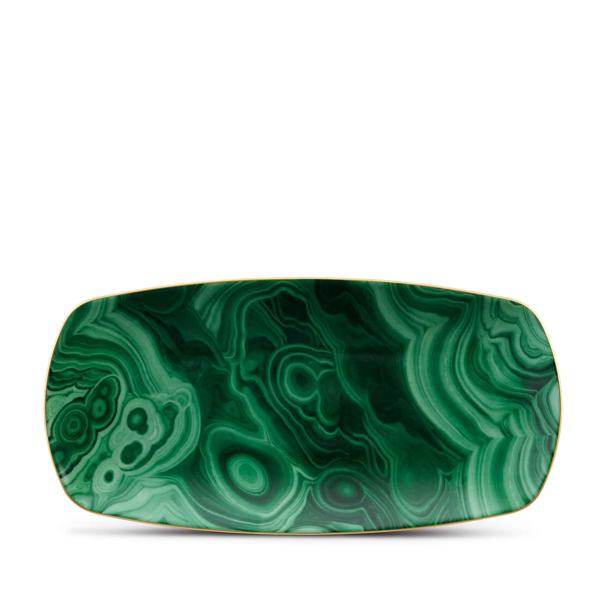 L'Objet Malachite Rectangular Tray - Medium