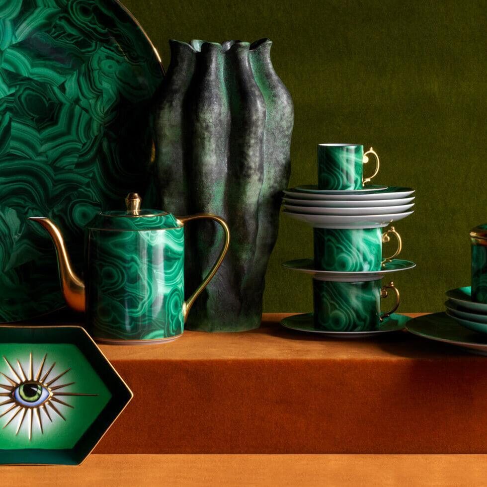 L'Objet Malachite Tea Cup + Saucer (Set of 2) Teacup, alternate view