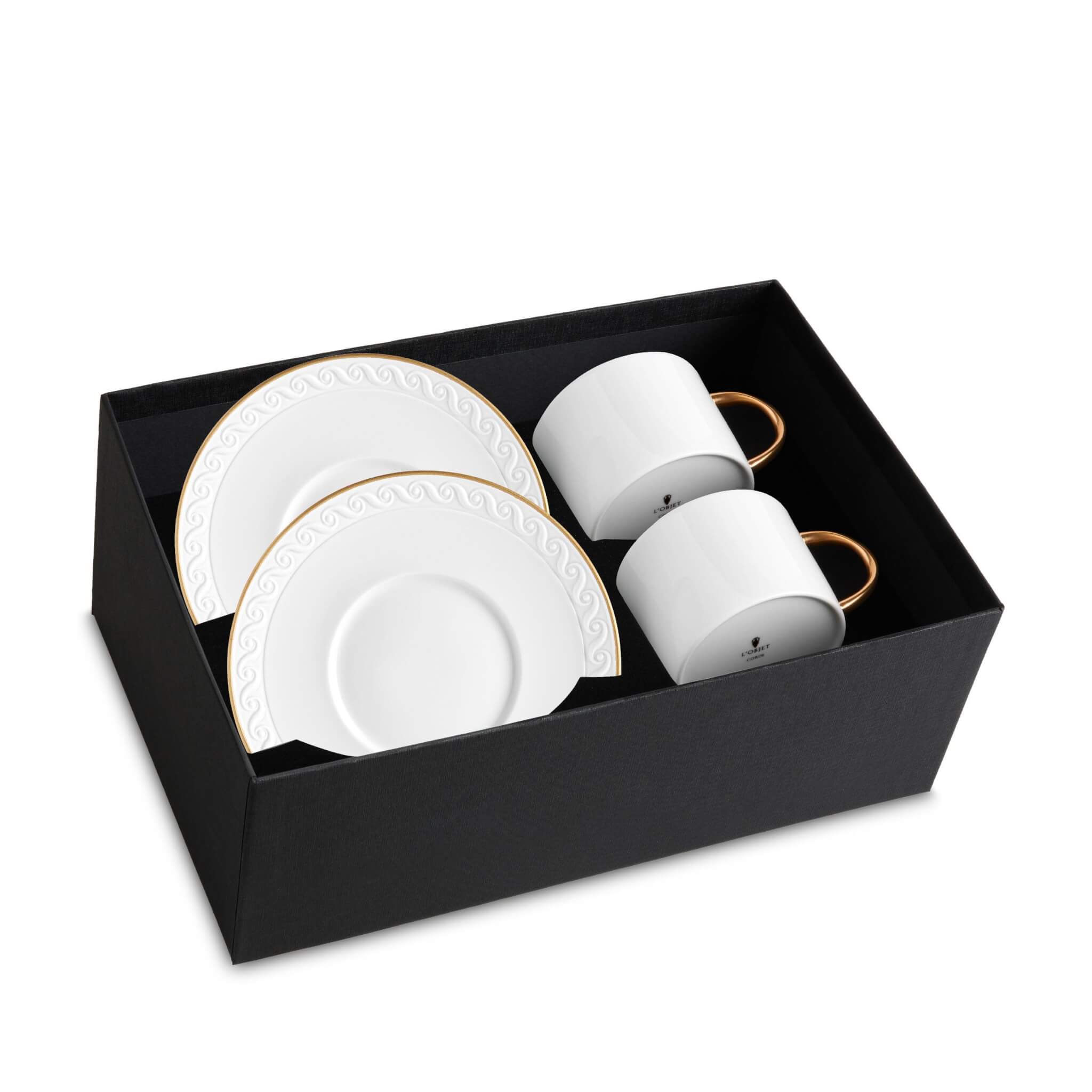 L'Objet Neptune Tea Cup + Saucer (Set of 2) Teacup