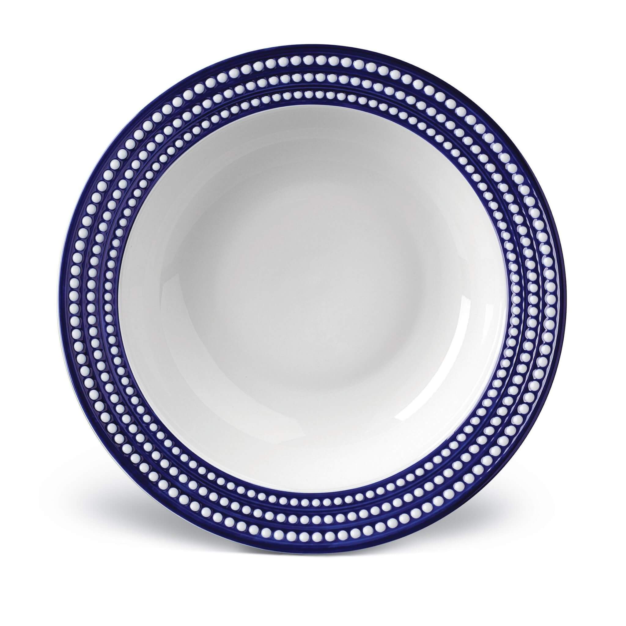 L'Objet Perlée Rimmed Serving Bowl - Blue